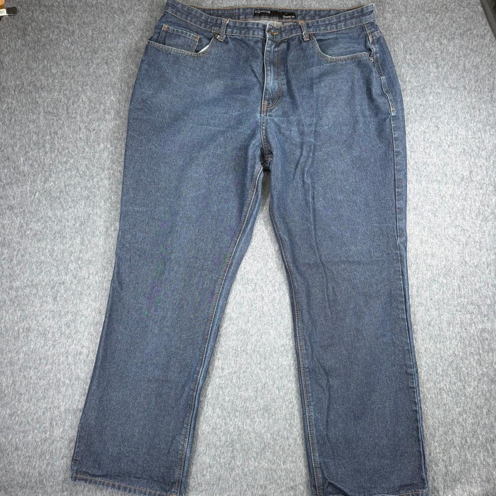 Rocawear Jeans Mens Size 42 Classic Fit Dark‎ Wash Indigo Denim Streetwear Y2K